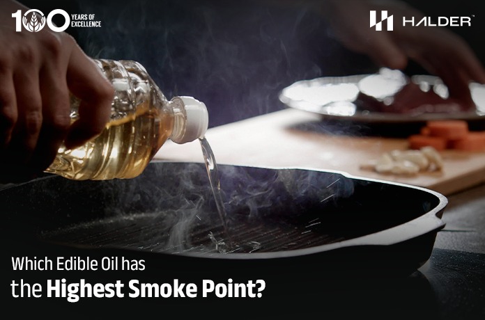 Which edible oil has the highest smoke point for cooking?